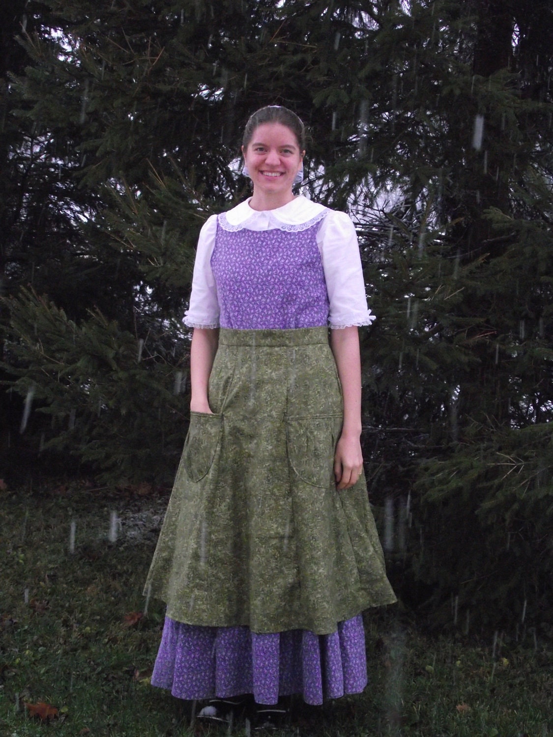 Country Sage Green Half Apron  FREE SHIPPING