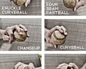 Set of 9 Black & White Photos Baseball pitches Boys Art Series