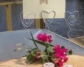 Only 2.99 each 15 Wedding Table / Place / name  card holders/ menu holders/Valentine (  Rustic Silver Wire QUEEN of HEARTS Earthed in Wood )
