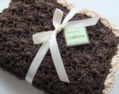 Baby Boy Blanket and Baby Girl Blanket - Crochet baby blanket Crib size Latte Coffee Shells