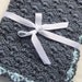 Baby Boy Blankets - Crochet Baby Boy Blankets - Denim Blue Panel Shells Stroller/Travel/Car seat blanket