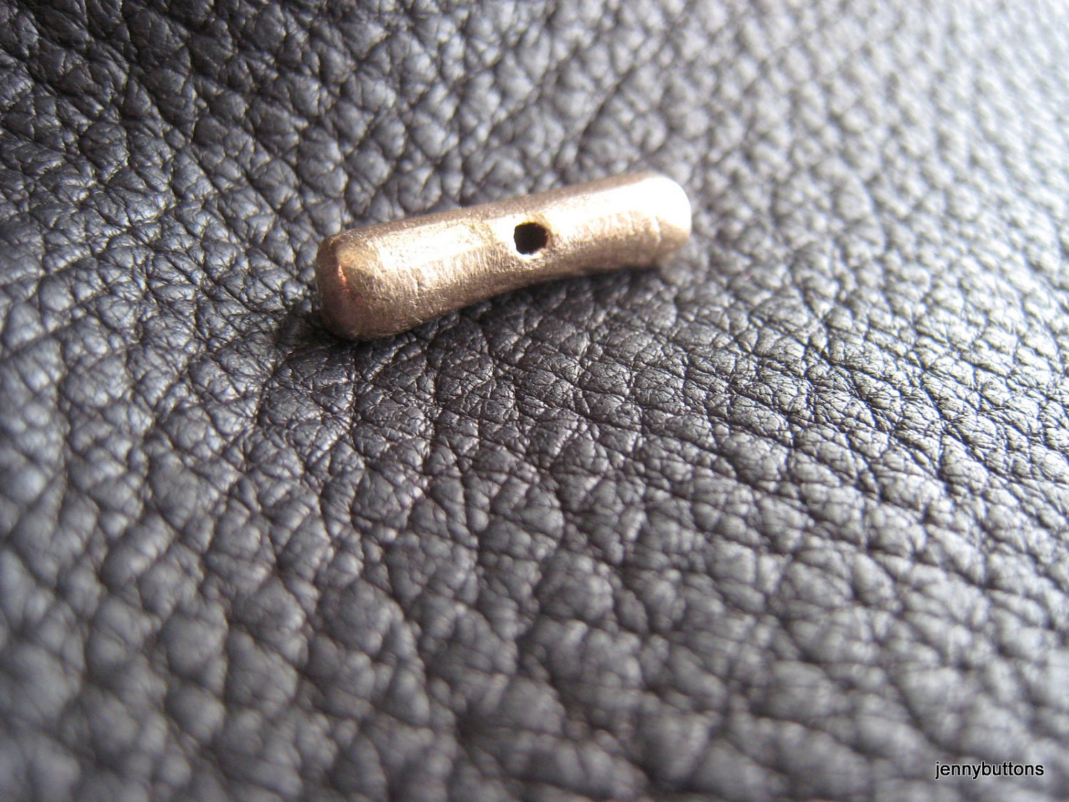 Golden Bronze Barbell Toggle Button or Jewelry Finding Single One Hole