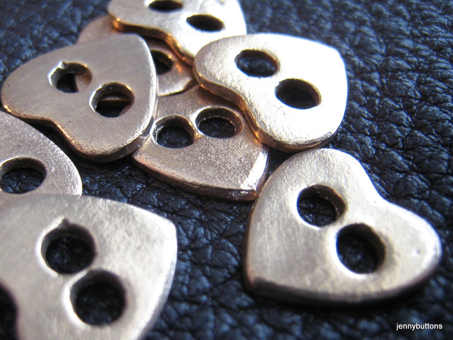 Golden Bronze Heart Button 51/2" 1.2 cm. PRICED EACH BUTTON