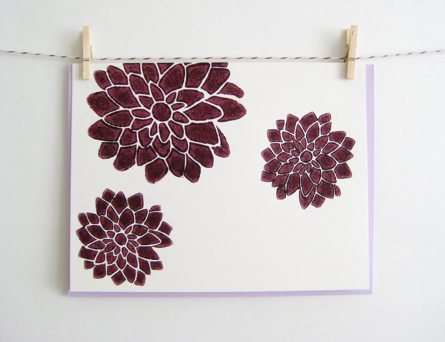 Purple Dahlia Set of 5 Cards - MintAfternoon