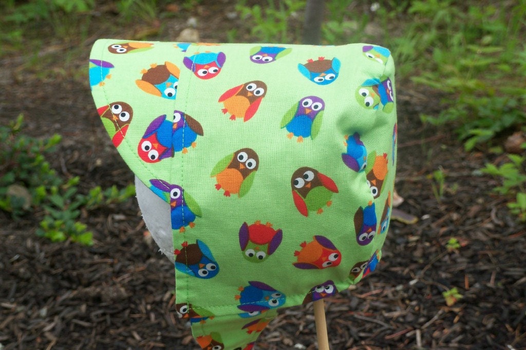 Baby Boy Hat - Owls - Boys Sun Hat - New Born Hat