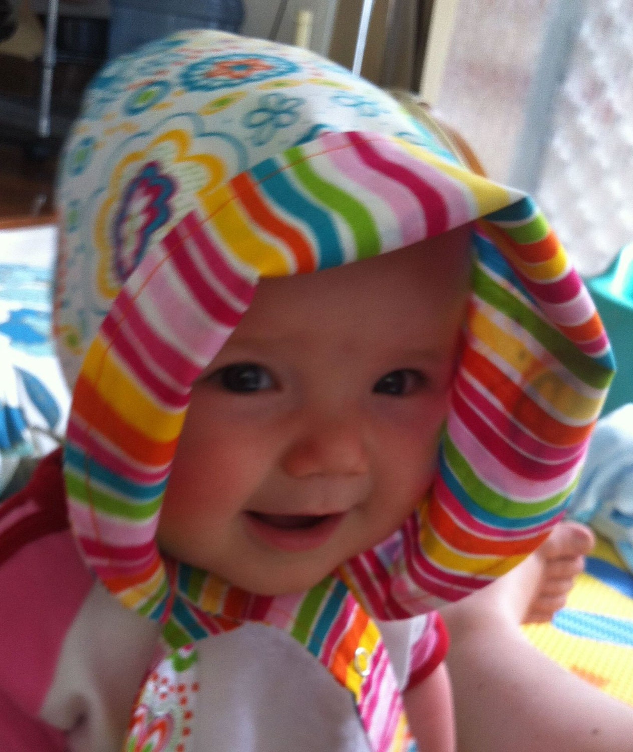 BABY BONNET - Spring Flowers - Reversible Sun Bonnet