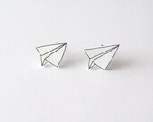 Paper Plane Stud Earrings - Made To Order