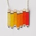 Orange Pencils Necklace - Made To Order