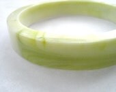 Lime Green Resin Bangle Bracelet Jewelry , Coconut White Pale Green , Women Rani Bangle Petite Narrow Small Tiny green resin bangle