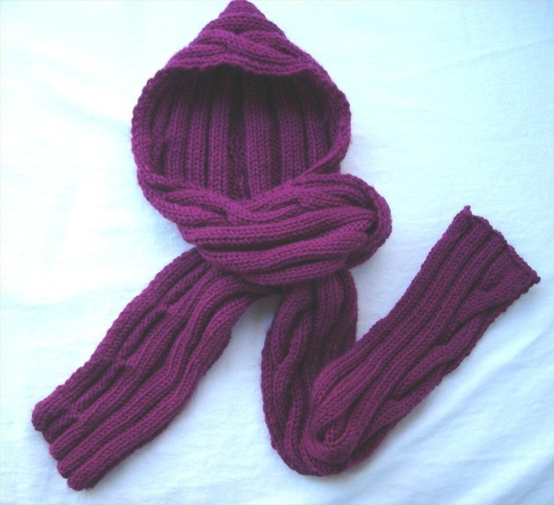 PDF PATTERN  file pattern pdf theknittingniche Hooded by hooded Knitting Scarf scarf