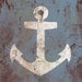 Vintage Nautical Anchor - Distressed Print - Children Nursery Playroom Artwork