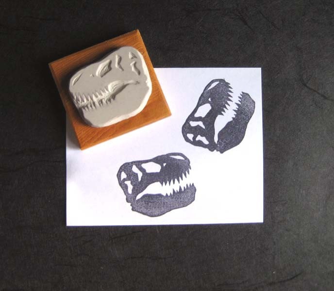 T. Rex Skull - Hand-Carved Stamp - extase