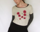 Poppy Flowers Organic Women's Scoop Neck Top in Earth Natural