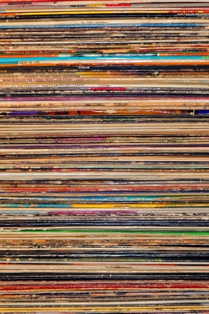 Vintage Records Photograph, Abstract Photo, Vinyl, 8x12 Fine Art Print, Color Photo
