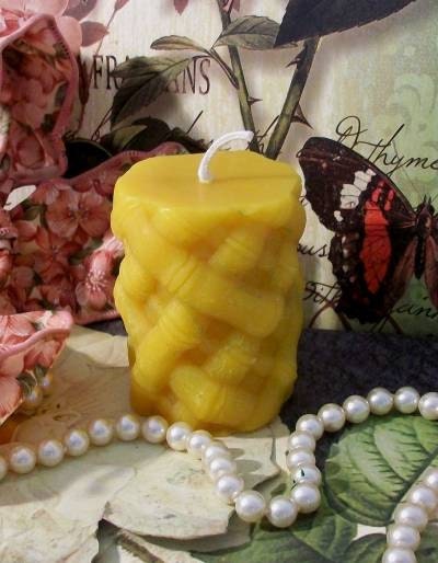 Beeswax Bamboo Candle Small