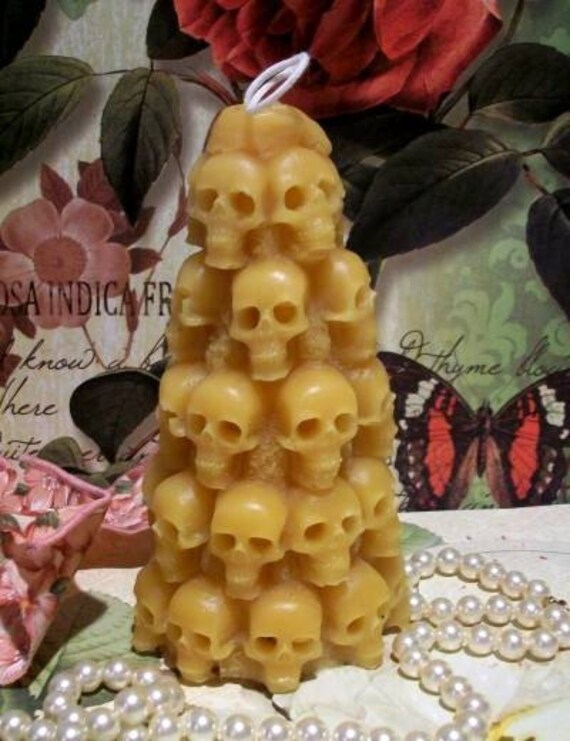 Beeswax Skull Tower Candle