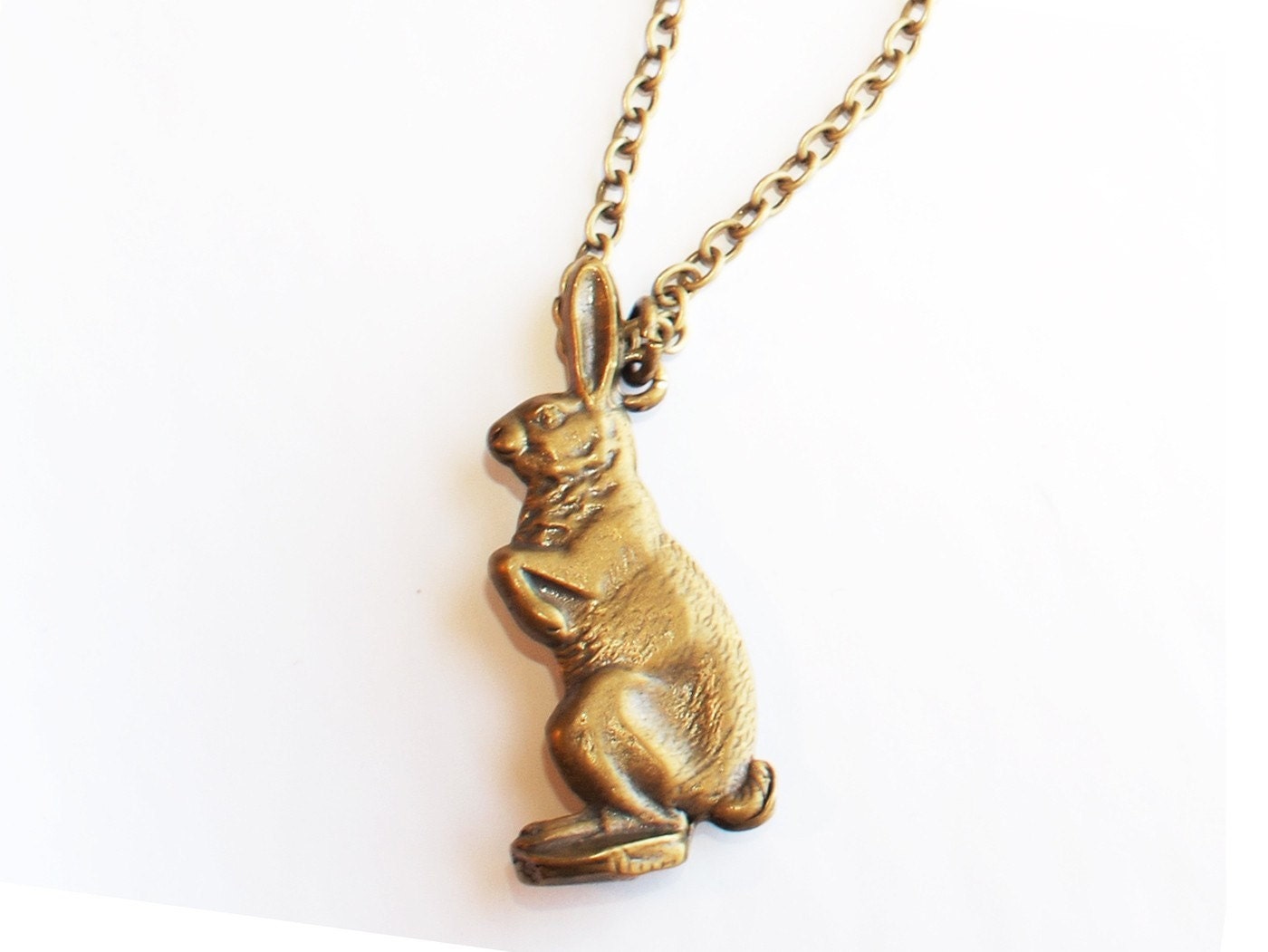 Bunny Rabbit 'Cracker Jack Prize' Necklace - made from recycled bullet casings