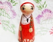 St Laura of Cordoba Catholic Saint Doll - Wooden Toy - Made to Order