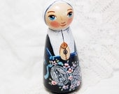 St Catherine Laboure Catholic Saint Doll - Wooden Toy - Made to Order