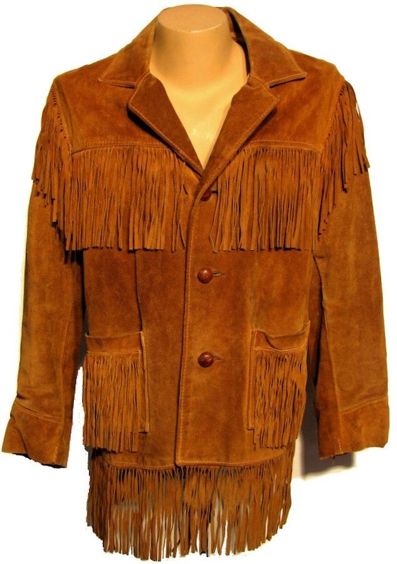 Mens Vintage Suede Fringed Cowboy Jacket sz 40 by Atomicfireball