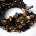 Beaded Cuff Bracelet Chocolate Stone Cuff Hand Knit BROWN Rustic Chocolate Jasper Woodland Natural Wearable Fiber Art