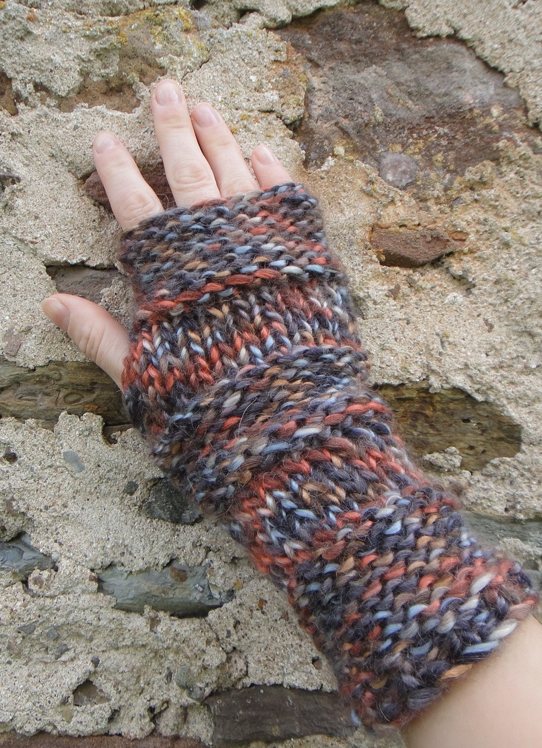 Soft and chunky Multicolor mittens