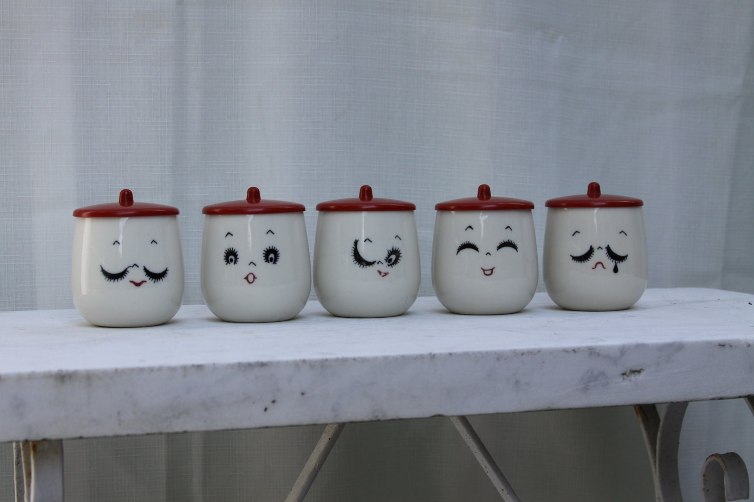 Eastern Expressions LAST ONE Vintage Faces Calm tea cup ceramic bakelite Rare Find