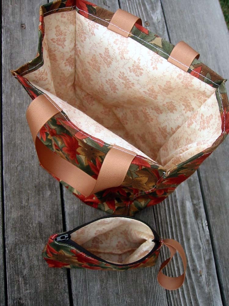 Reusable Fabric Lunch Bag and Zipper Pouch- Ready to Ship