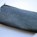 Custom Zipper Pouch Pencil Case- property of- Personalize Your Own- Notebook Paper Fabric- Repurposed Denim Jeans and Vintage Fabric Lining
