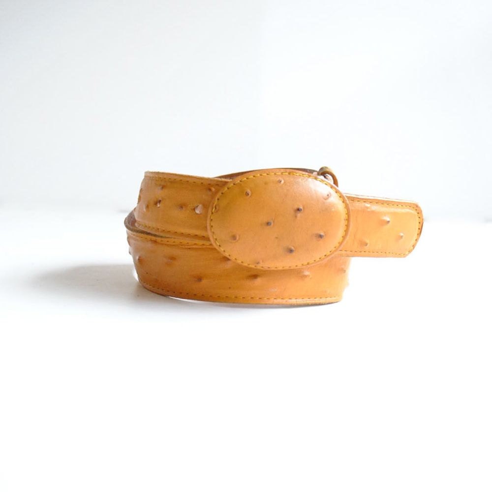Ostrich Skin Belt // Mexican Leather Belt // WHISKEY FLATS