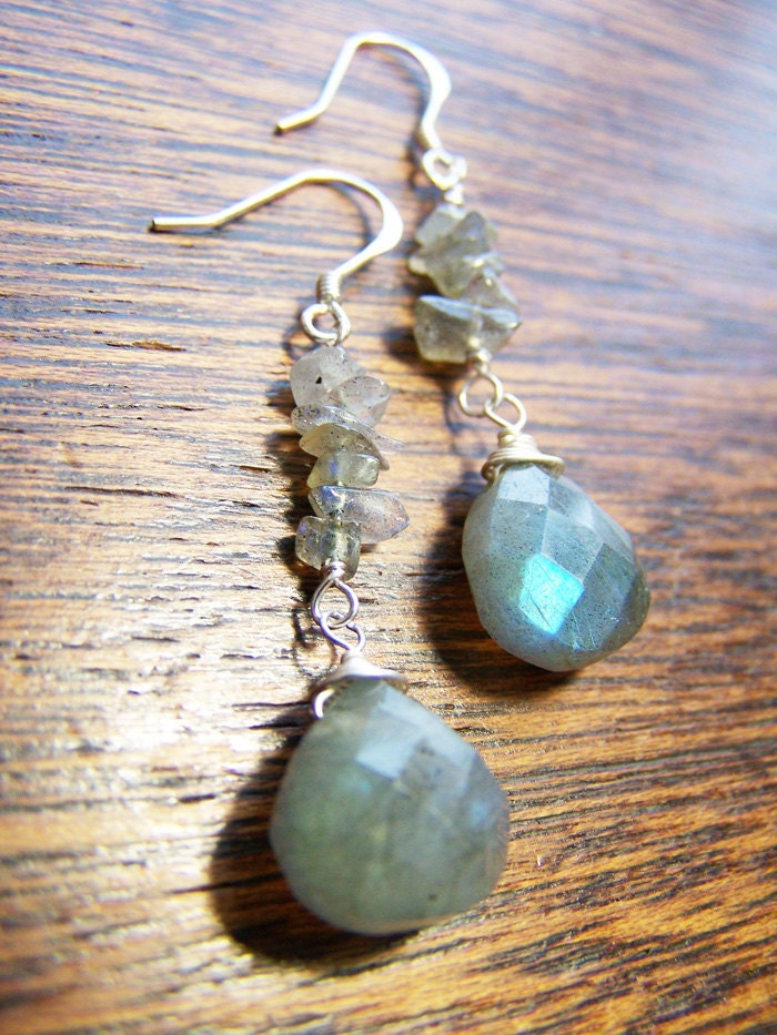 Labradorite on Sterling Silver Earrings