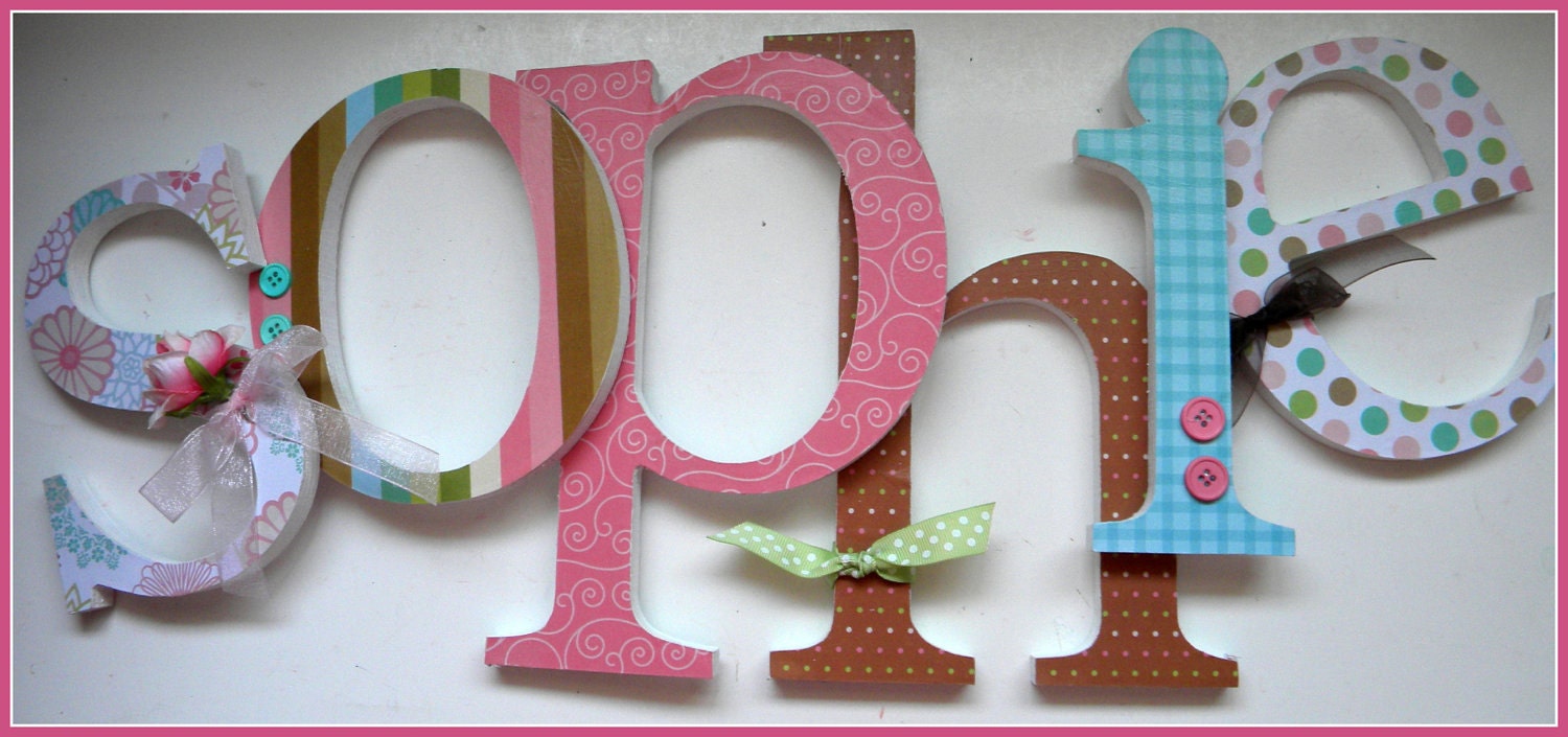 6 Wooden Letters - EIGHT INCH Georgia font letters - set of 6