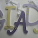 5 Wooden Letters  - nine inch Curvy Font Letters -Any Color Scheme in This Shop - SET OF FIVE