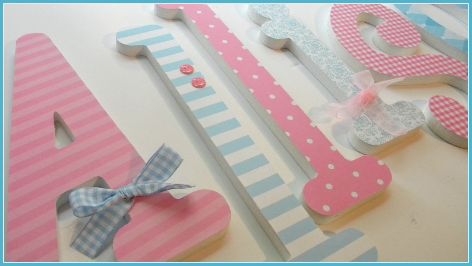Wooden Letters -BABY PINK and BLUE Theme - Nursery Decor-avail in any size or font in this shop