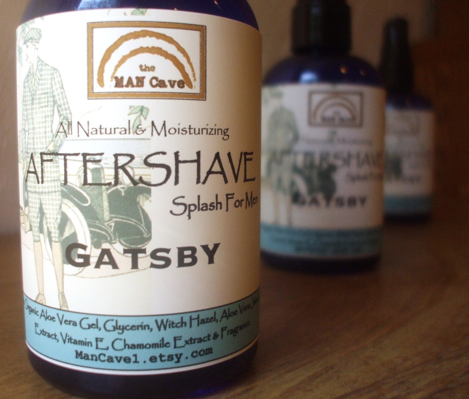AFTERSHAVE - GATSBY - All Natural Face Conditioner with Aloe, Green Tea and Chamomile by Man Cave Soapworks