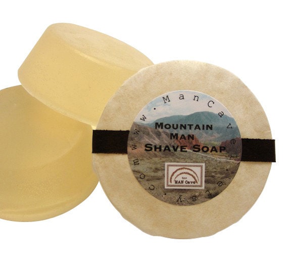 SHAVE Soap - MOUNTAIN MAN - Shaving Mug Refills Made with Bentonite Clay and Moisturizing Shea Butter by Man Cave Soapworks