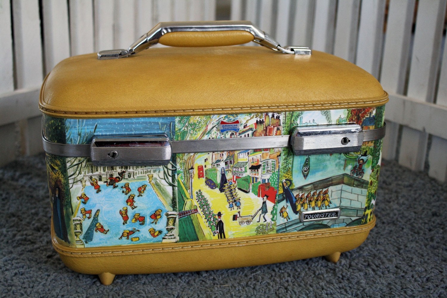 Madeline decoupage suitcase train case by RhinestoneArmadillo