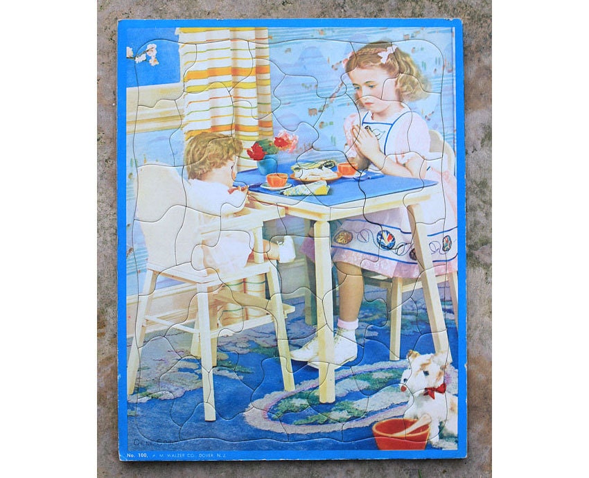 Tea Party Tray Puzzle 1940s