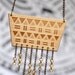 Etched Wooden Necklace Navajo with Chain Fringe
