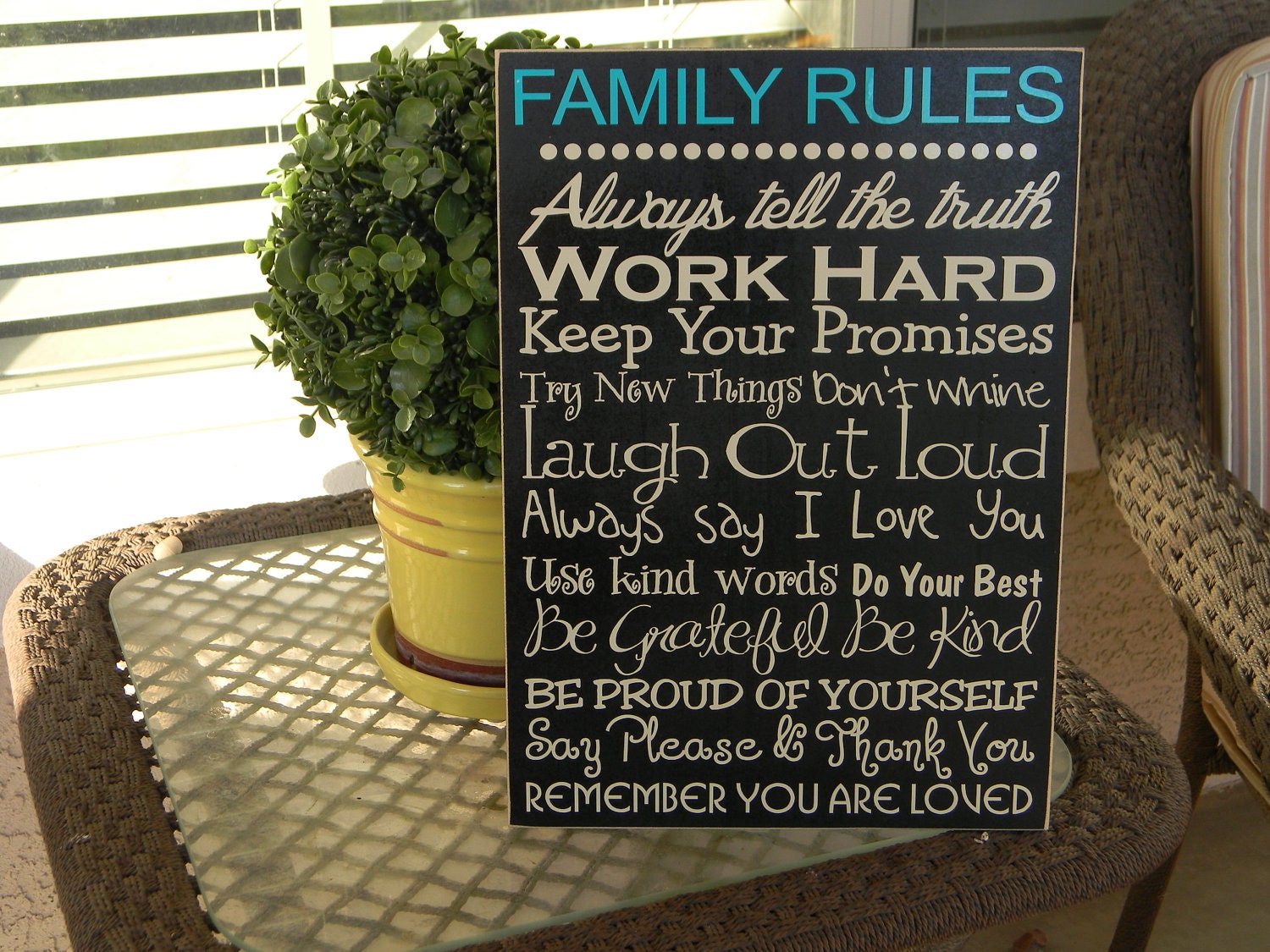 Family Rules vinyl decal
