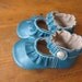Baby Shoes Ruffled MaryJane Soft Sole Shoe in Teal Leather