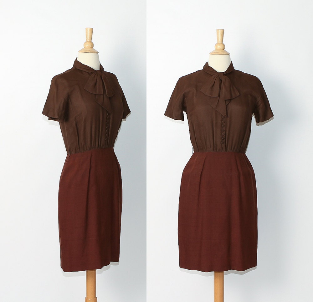 vintage 1960s Brown Dress / sale