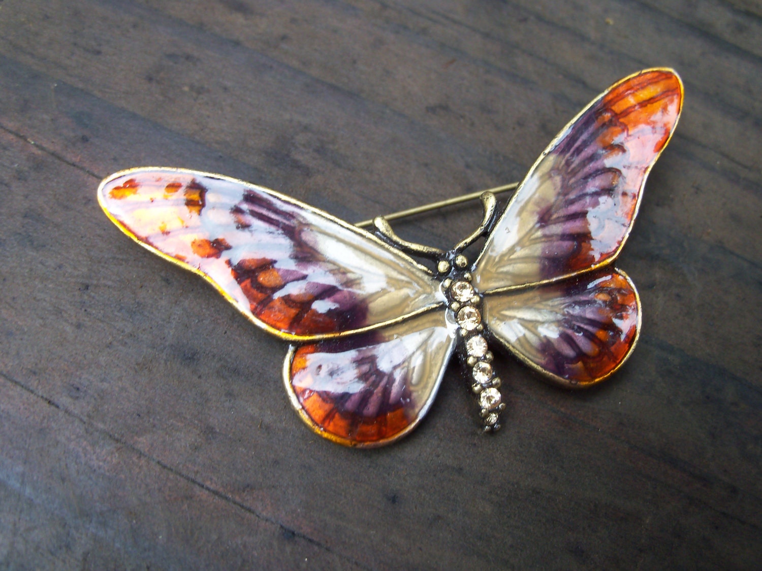 Vintage rhinestone butterfly brooch