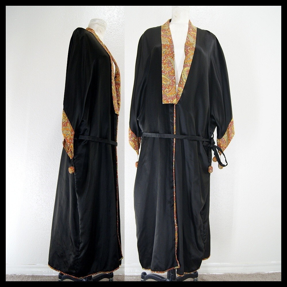 black silk robe