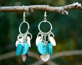 Vintage Button Dangle Earrings - Nature, Earthtones, White, Green, Brown Il_170x135