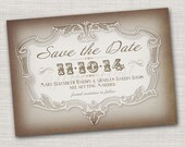 Vintage Framed Save the Date Printable Card - Wedding Bridal Announcement Steampunk Il_170x135