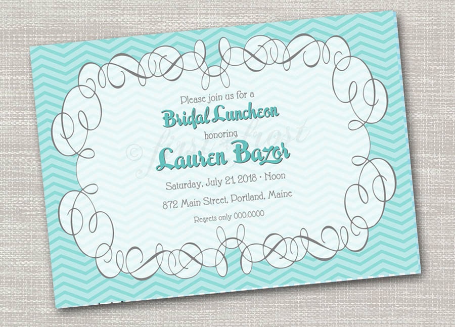 Patterened Scrollwork Shower Invitation Card - Wedding Bridal Shower Tea Luncheon Il_170x135
