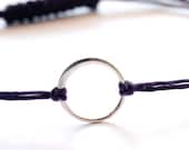 Good Karma bracelet -sterling silver -circle infinity bracelet - delicate