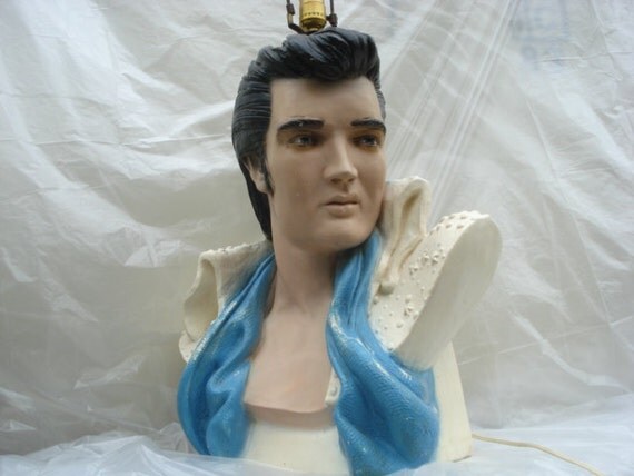 Iconic Elvis Lamp Bust Life Size Baby Blue