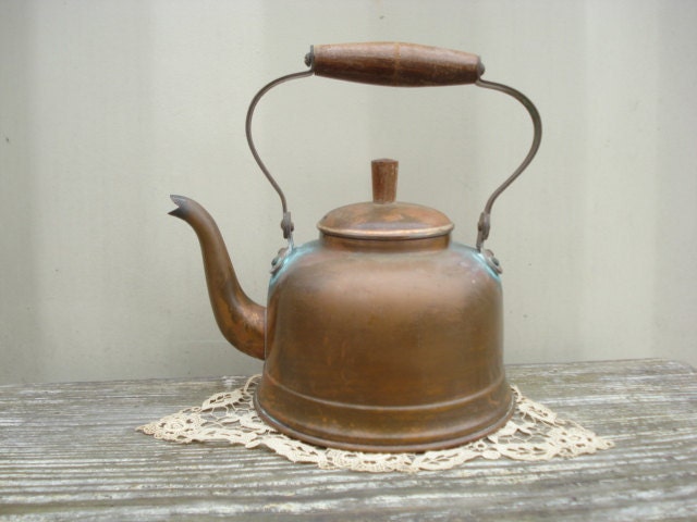 Vintage Copper Tea Kettle